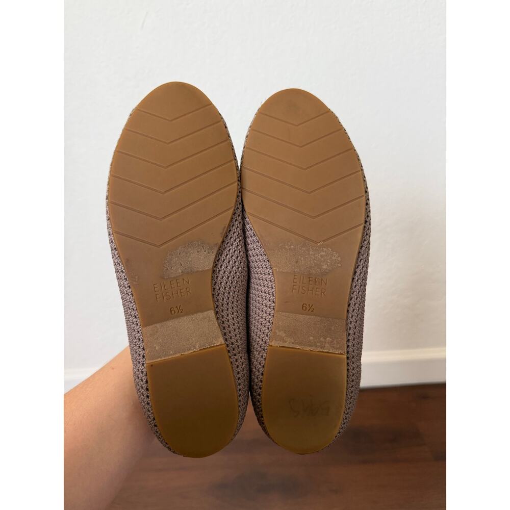 Eileen Fisher Naomi Stretch Knit Ballet Flats Tan Sz6.5 Casual Minimalist Dainty - Picture 6 of 7
